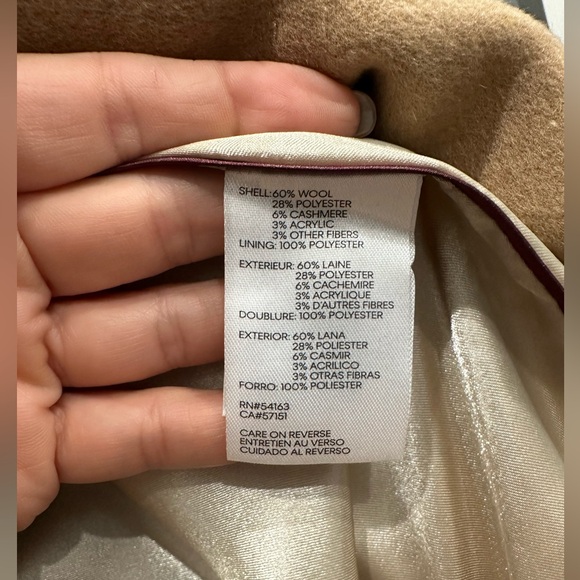 Calvin Klein Single Breasted Cashmere Wool Blend Reefer Coat - Picture 8 of 10